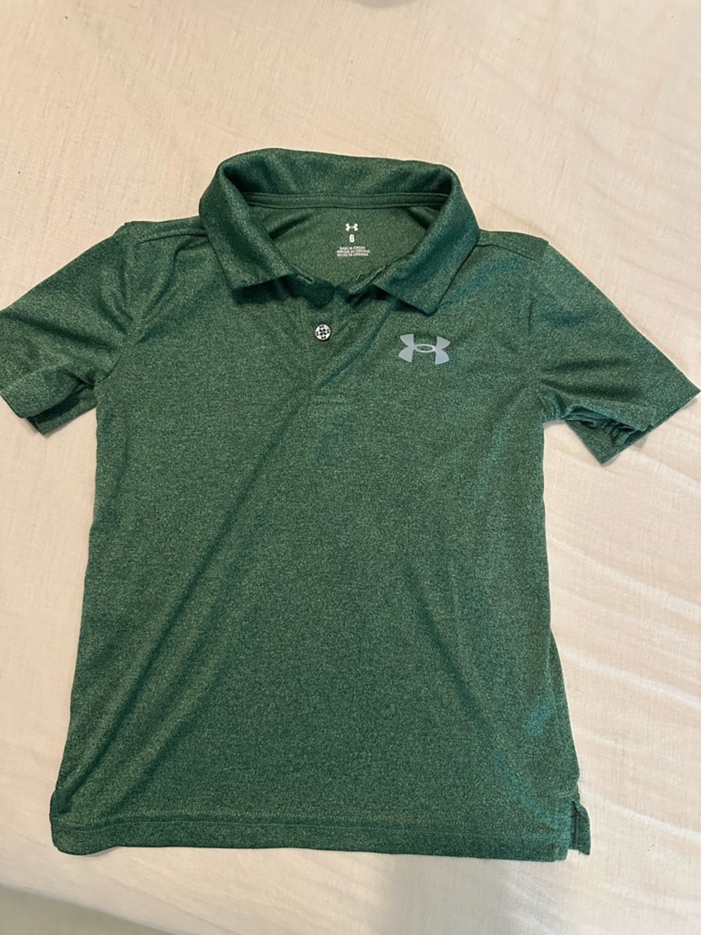 Under Armour Green Heathered Boys' Polo Shirt